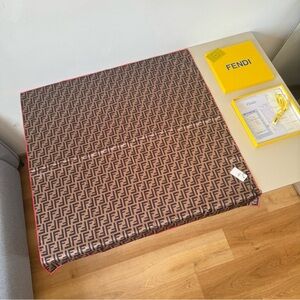 Fendi Monogram Silk Square Scarf